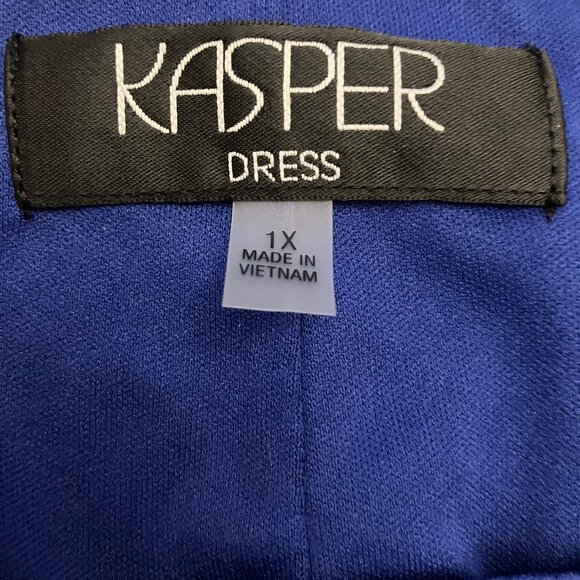 Blue and White Kasper Dress Open Sleeve Color Block NWT - Picture 7 of 11